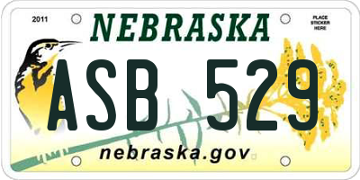 NE license plate ASB529