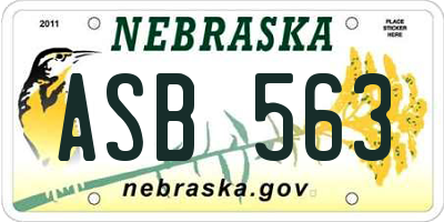 NE license plate ASB563