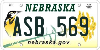 NE license plate ASB569
