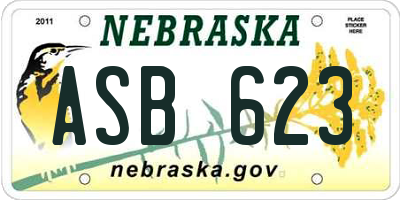 NE license plate ASB623