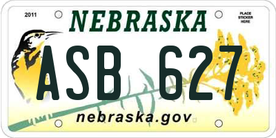 NE license plate ASB627