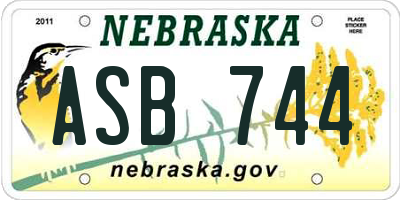 NE license plate ASB744