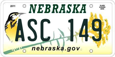 NE license plate ASC149