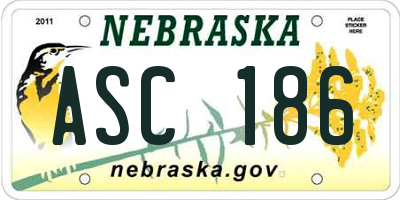 NE license plate ASC186