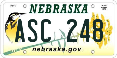 NE license plate ASC248