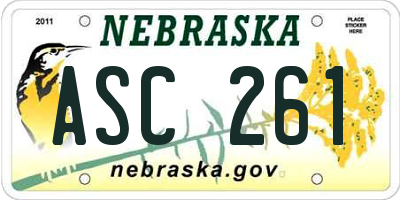 NE license plate ASC261