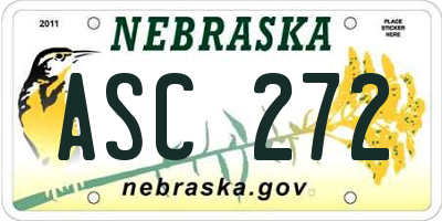 NE license plate ASC272