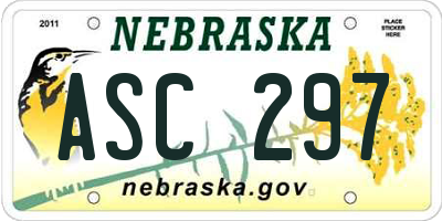 NE license plate ASC297