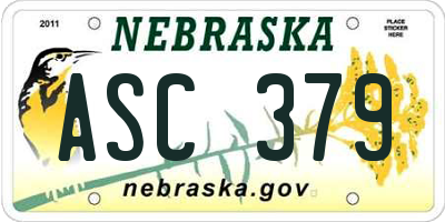 NE license plate ASC379