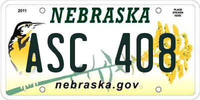 NE license plate ASC408