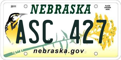 NE license plate ASC427