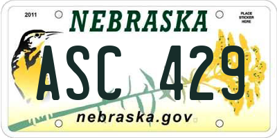 NE license plate ASC429
