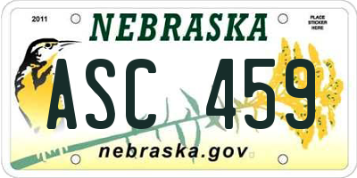 NE license plate ASC459