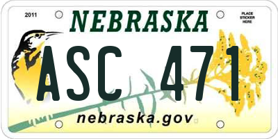 NE license plate ASC471