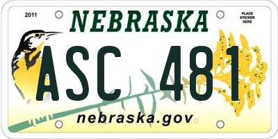 NE license plate ASC481