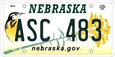 NE license plate ASC483