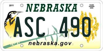 NE license plate ASC490