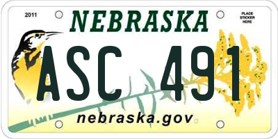 NE license plate ASC491