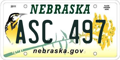 NE license plate ASC497