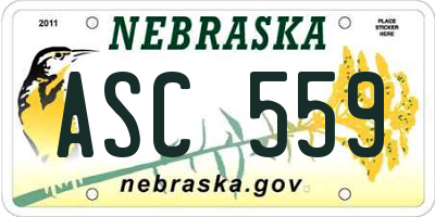 NE license plate ASC559