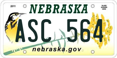 NE license plate ASC564