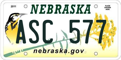 NE license plate ASC577