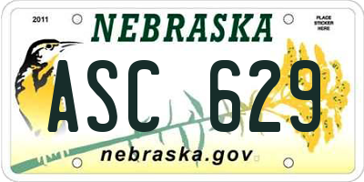 NE license plate ASC629