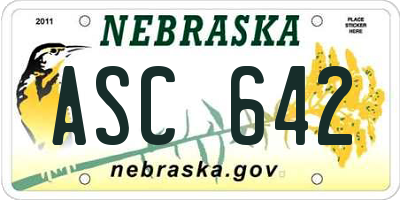 NE license plate ASC642