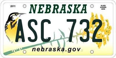 NE license plate ASC732