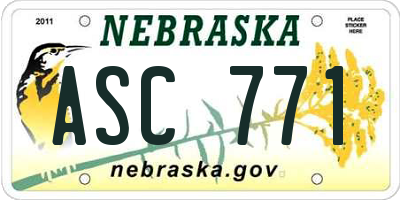 NE license plate ASC771
