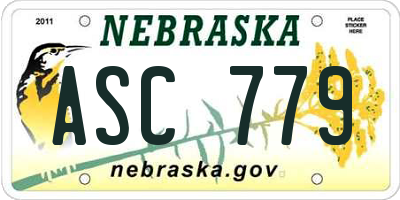 NE license plate ASC779