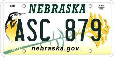 NE license plate ASC879