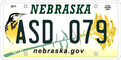NE license plate ASD079