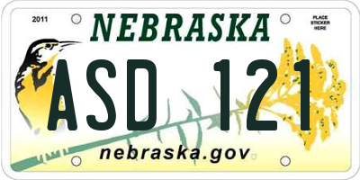 NE license plate ASD121