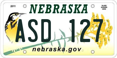 NE license plate ASD127