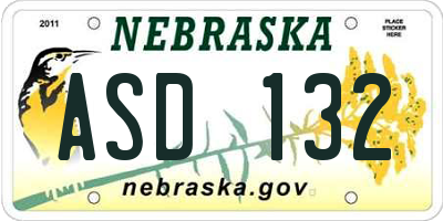 NE license plate ASD132