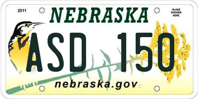NE license plate ASD150