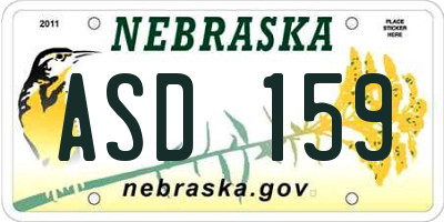 NE license plate ASD159