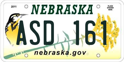 NE license plate ASD161
