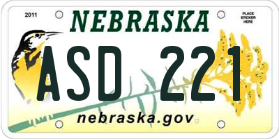NE license plate ASD221