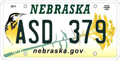 NE license plate ASD379