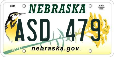 NE license plate ASD479