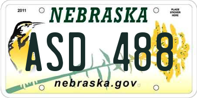 NE license plate ASD488