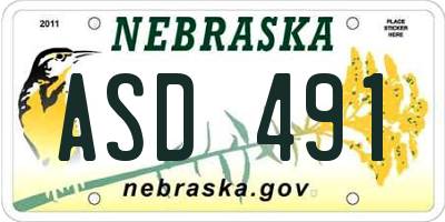 NE license plate ASD491
