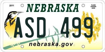 NE license plate ASD499