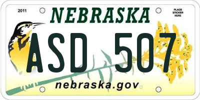 NE license plate ASD507