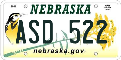 NE license plate ASD522