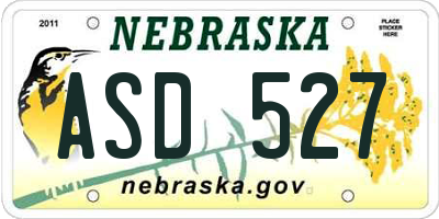NE license plate ASD527