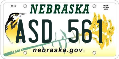 NE license plate ASD561
