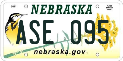 NE license plate ASE095